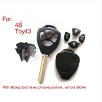 Remote Key Shell 4 Button (without sticker) For Toyota 10pcs/lot