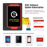 1 Year Launch X431 PAD III/PAD V Software Renewal Card for Commercial Heavy Duty Trucks