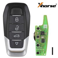Xhorse XKFEF6EN Universal Remote Key FA.LL Type Wired Folding Key 4 Buttons Bright Black 5PCS