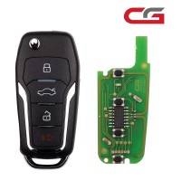CG A12-3+1 FOR.D Style(Flip-4BTN-Unmovable Key Ring) 4 Buttons Wire Remote Used with CGDl K2 Remote Key Programmer 5PCS