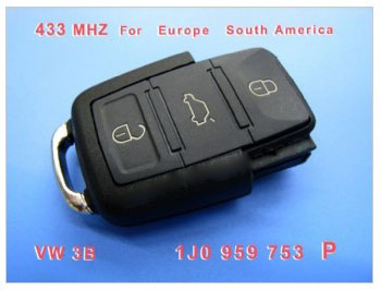VW 3B Remote 1 JO 959 753 P 433Mhz For Europe South America