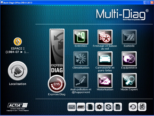 multi diag j2534 pass-thru II-2013 Logiciel Display