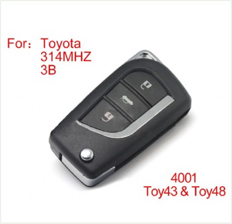 Toyota Modified Remote Key 3Buttons 314.3MHZ (without Remote Chip)