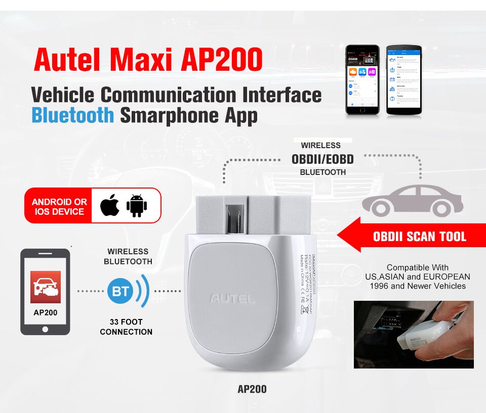 Autel maxi ap200 work with smarphone