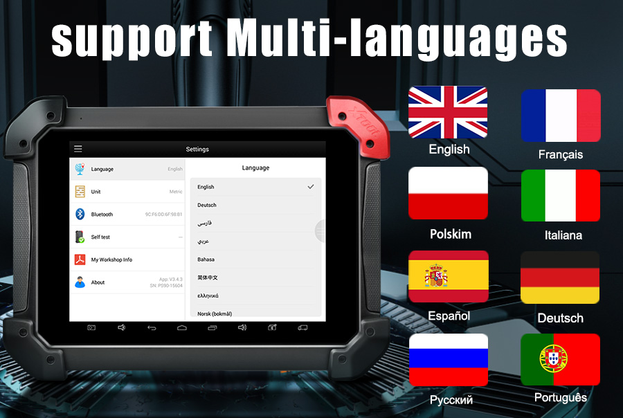 WiFi XTool PS90 langues