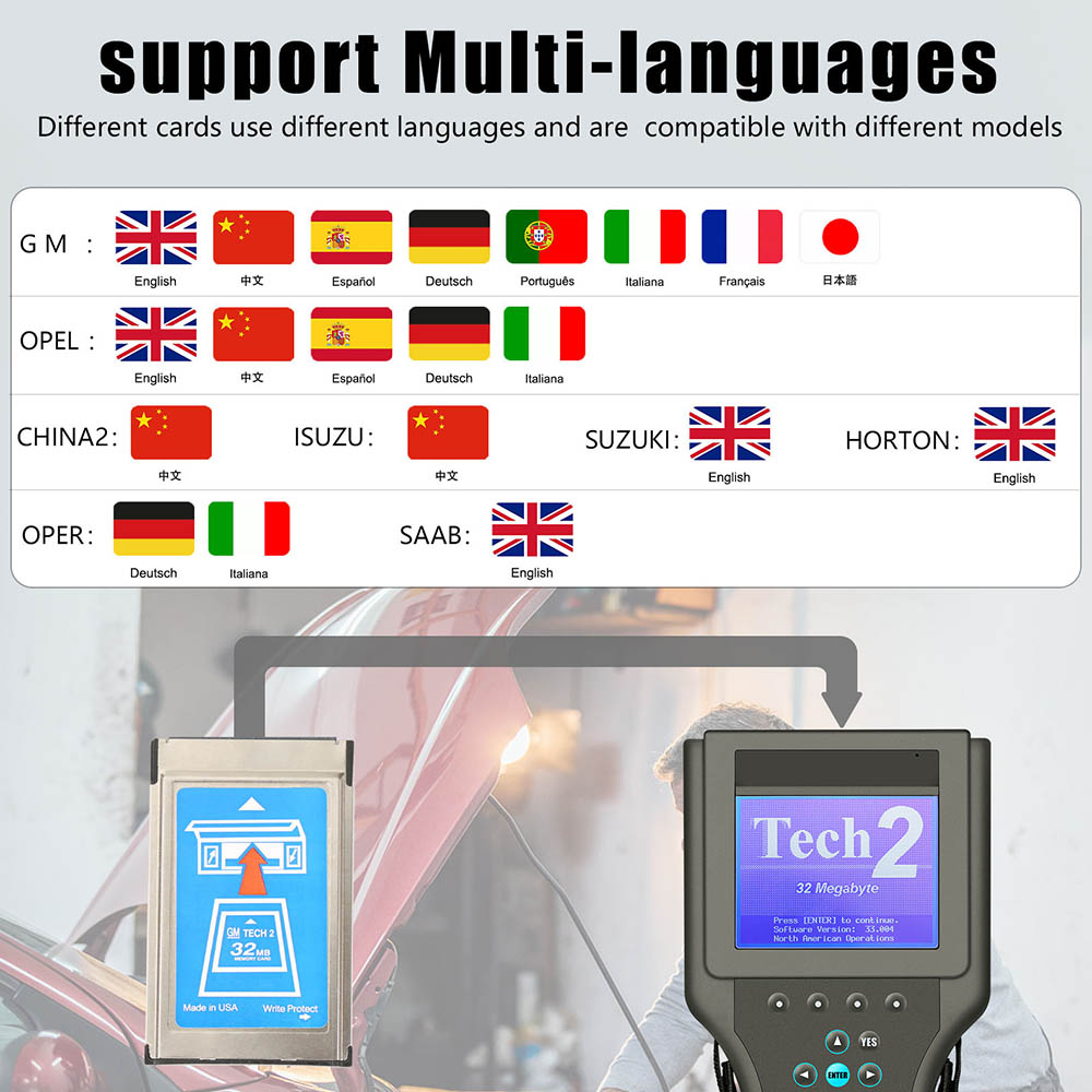GM TECH2 langues