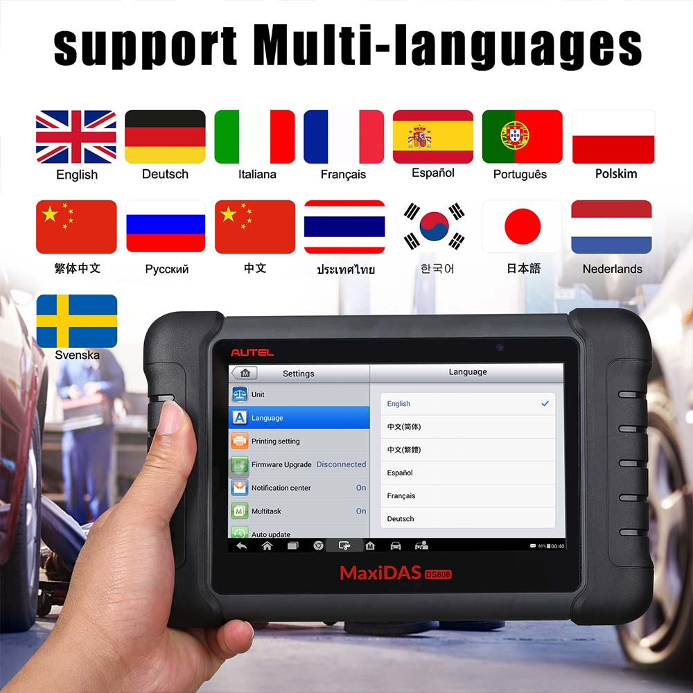 AUTEL MaxiDAS DS808 langues
