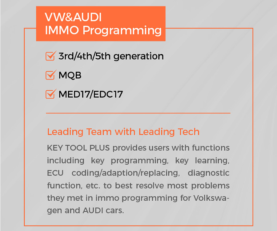 VVDI Key Tool Plus VW AUDI IMMO Programmation