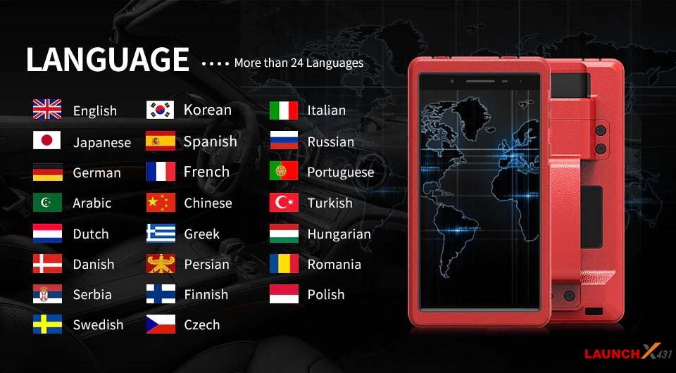 Launch X431 ProS Mini langues
