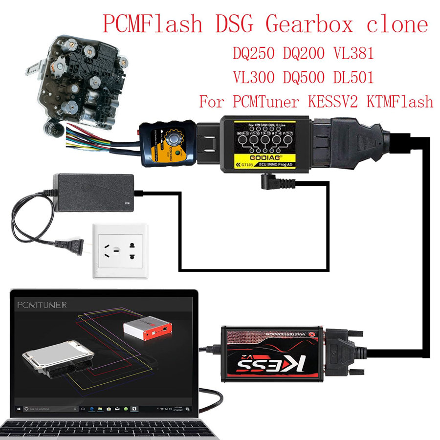 Godiag GT107 Gearbox Data Adaptateur ECU IMMO Kit Pour PCMFlash PCMTuner KESS