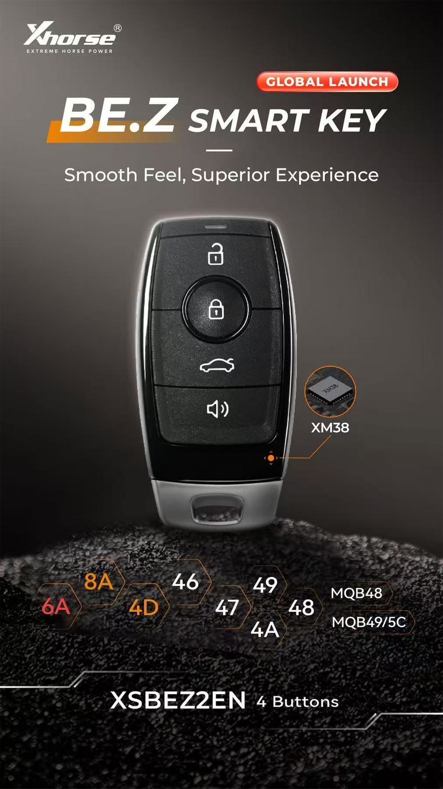 XHORSE XSBEZ2EN BE.Z XM38 Smart Key 4 Buttons
